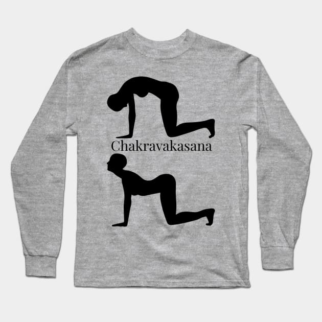 Chakravakasana (Cat Cow) Long Sleeve T-Shirt by Let's Yoga Anywhere